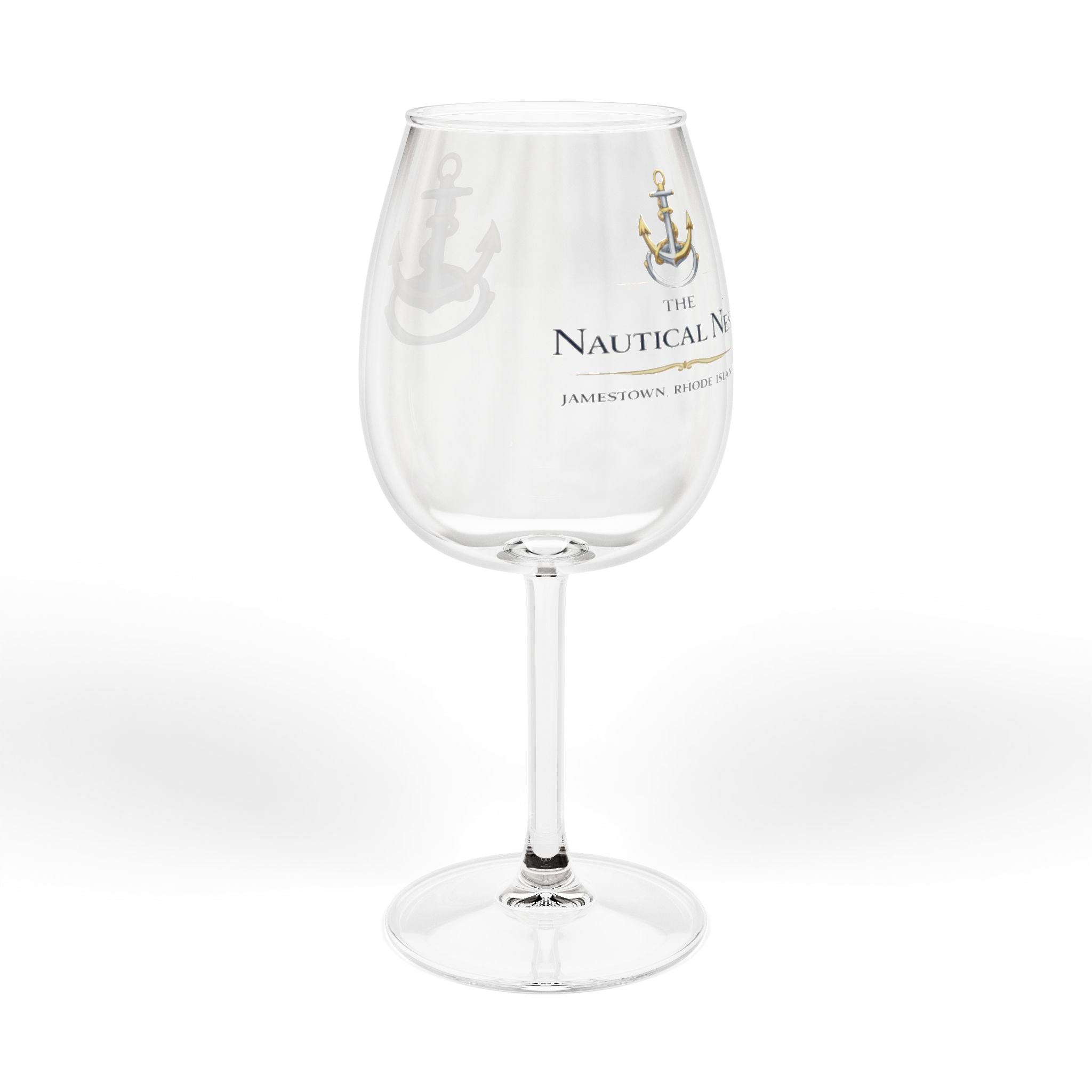Nautical Anchor 12oz Wine Glass — Coastal Anchor Wine Goblet