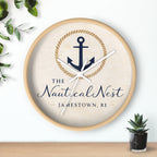 Nautical Nest Wall Clock — Anchored Coastal Decor (Jamestown, RI)