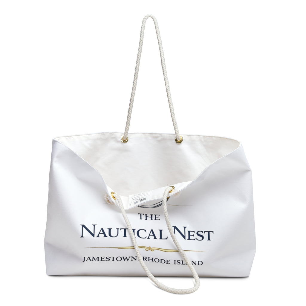 Nautical Nest Weekender Bag — Jamestown Rhode Island Anchor Tote