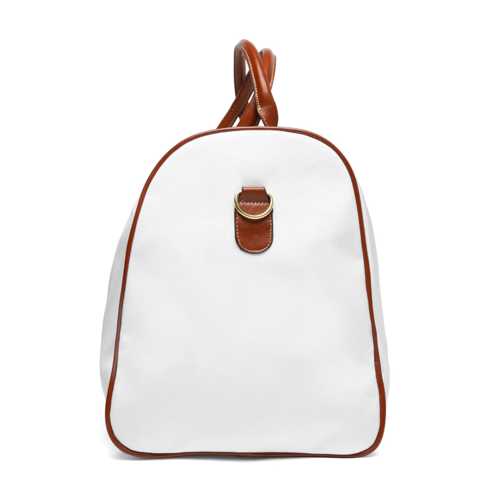 Nautical Nest Waterproof Travel Bag – White Duffle with Anchor Logo