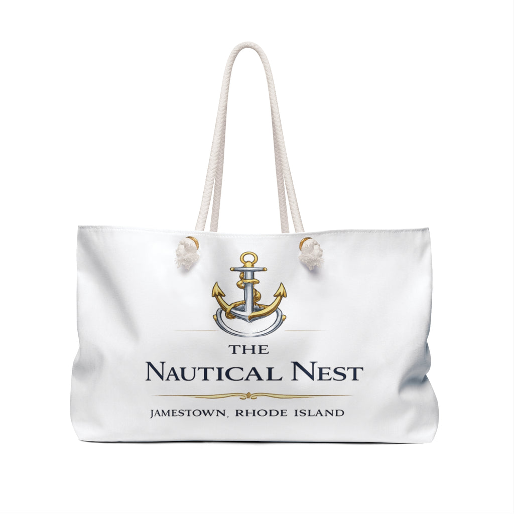 Nautical Nest Weekender Bag — Jamestown Rhode Island Anchor Tote