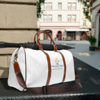 Nautical Nest Waterproof Travel Bag – White Duffle with Anchor Logo