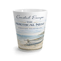 Latte Mug - Coastal Escape "The Nautical Nest" Beach Scene Coffee Cup (Jamestown, Rhode Island)
