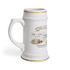 Nautical Beer Stein Mug – “Life is Better by the Bay” Coastal Ceramic Stein
