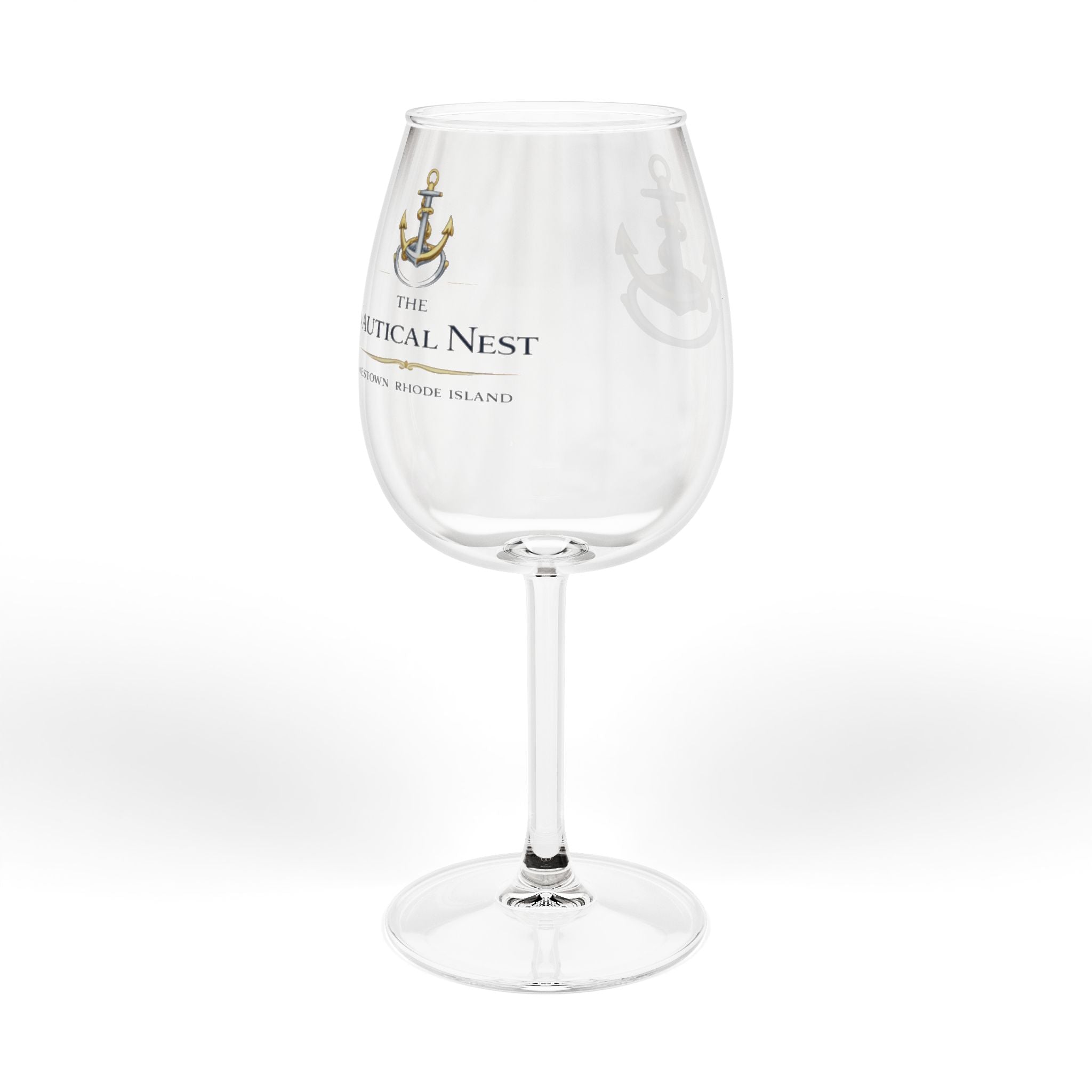 Nautical Anchor 12oz Wine Glass — Coastal Anchor Wine Goblet
