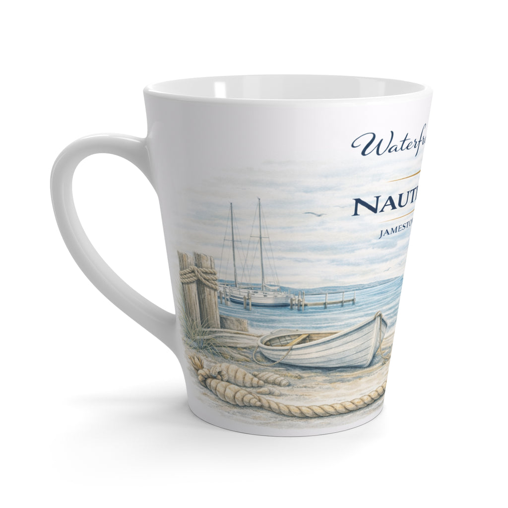 Nautical Nest Latte Mug — Waterfront Sanctuary Jamestown RI Coffee Cup