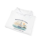 Jamestown RI Sailboat Hoodie — "Breeze & Bay Views" Coastal Crew Sweatshirt