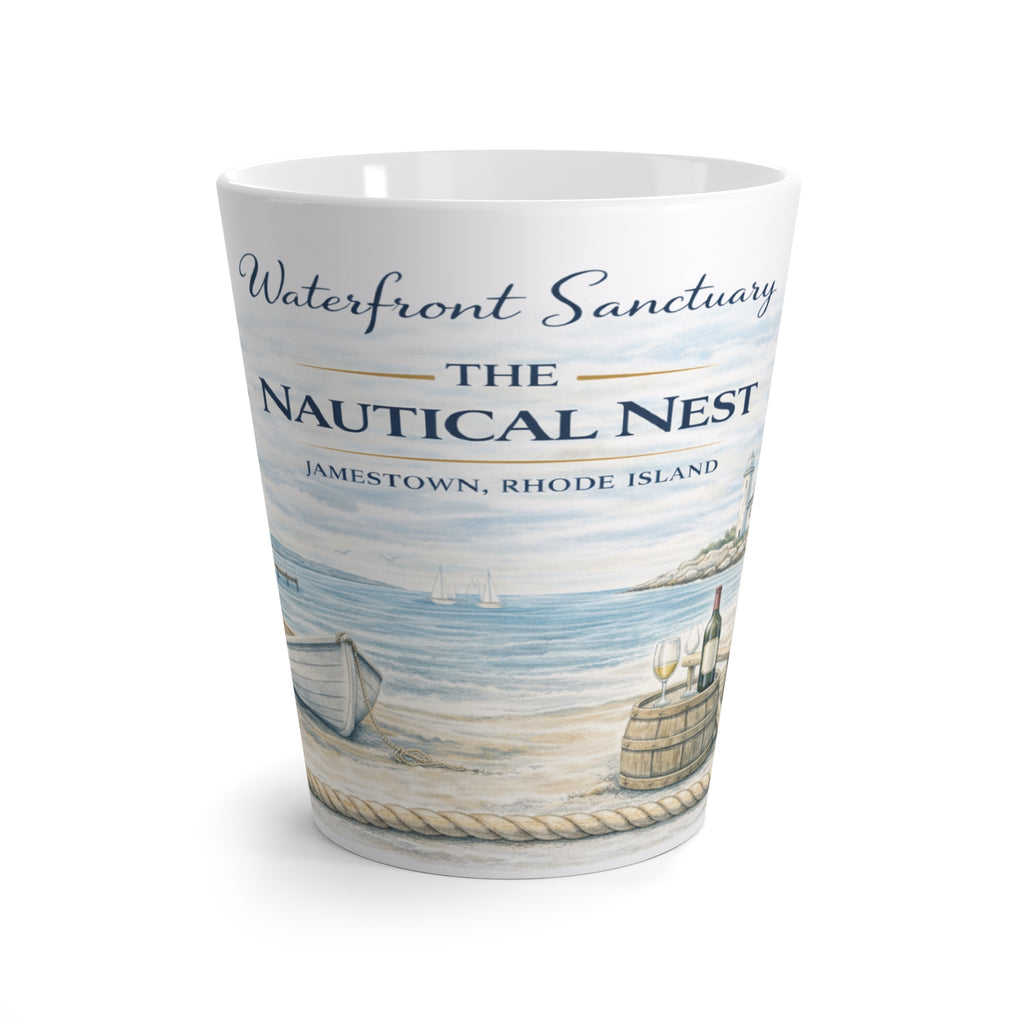 Nautical Nest Latte Mug — Waterfront Sanctuary Jamestown RI Coffee Cup