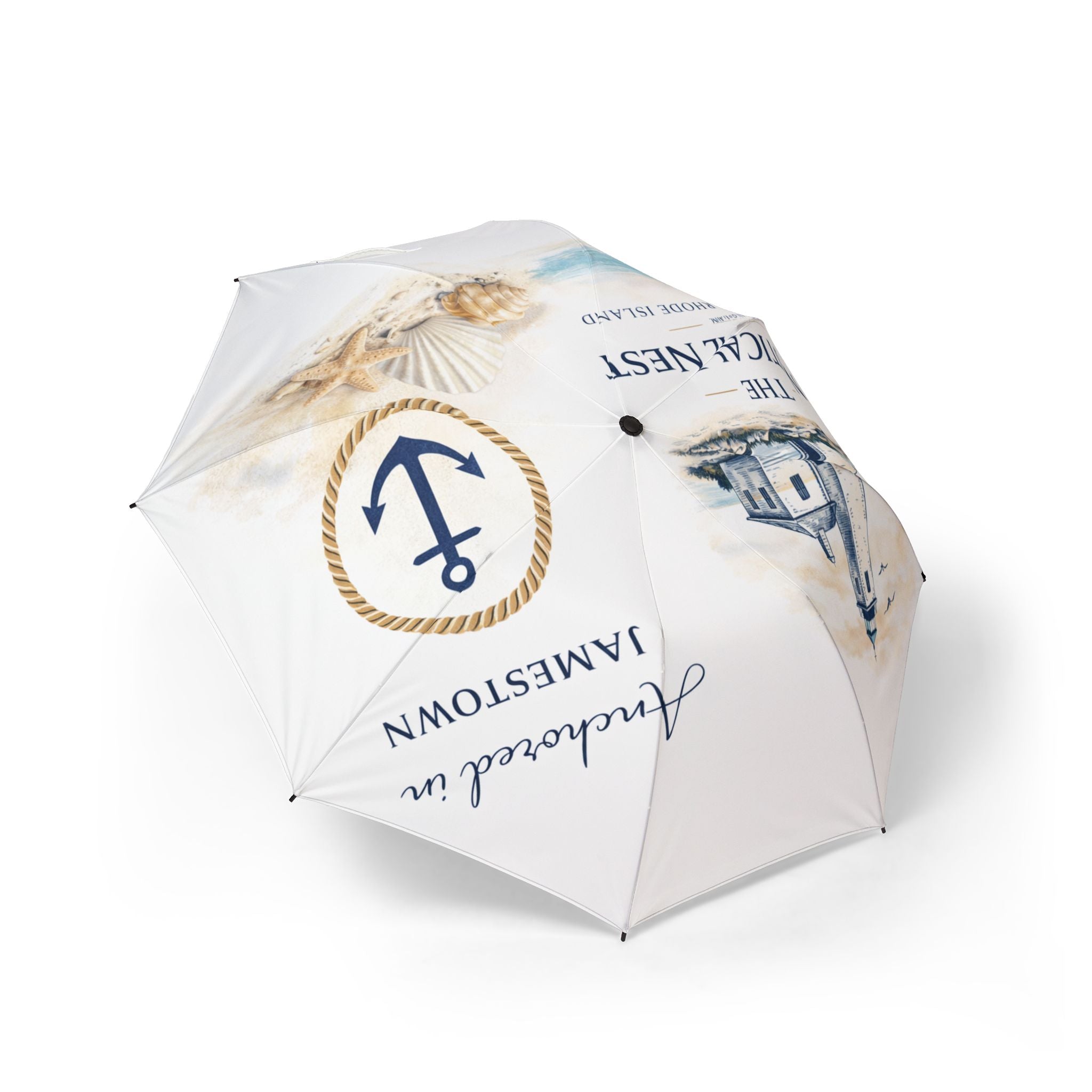 Nautical Anchor Foldable Umbrella — Personalized Beach Resort Design