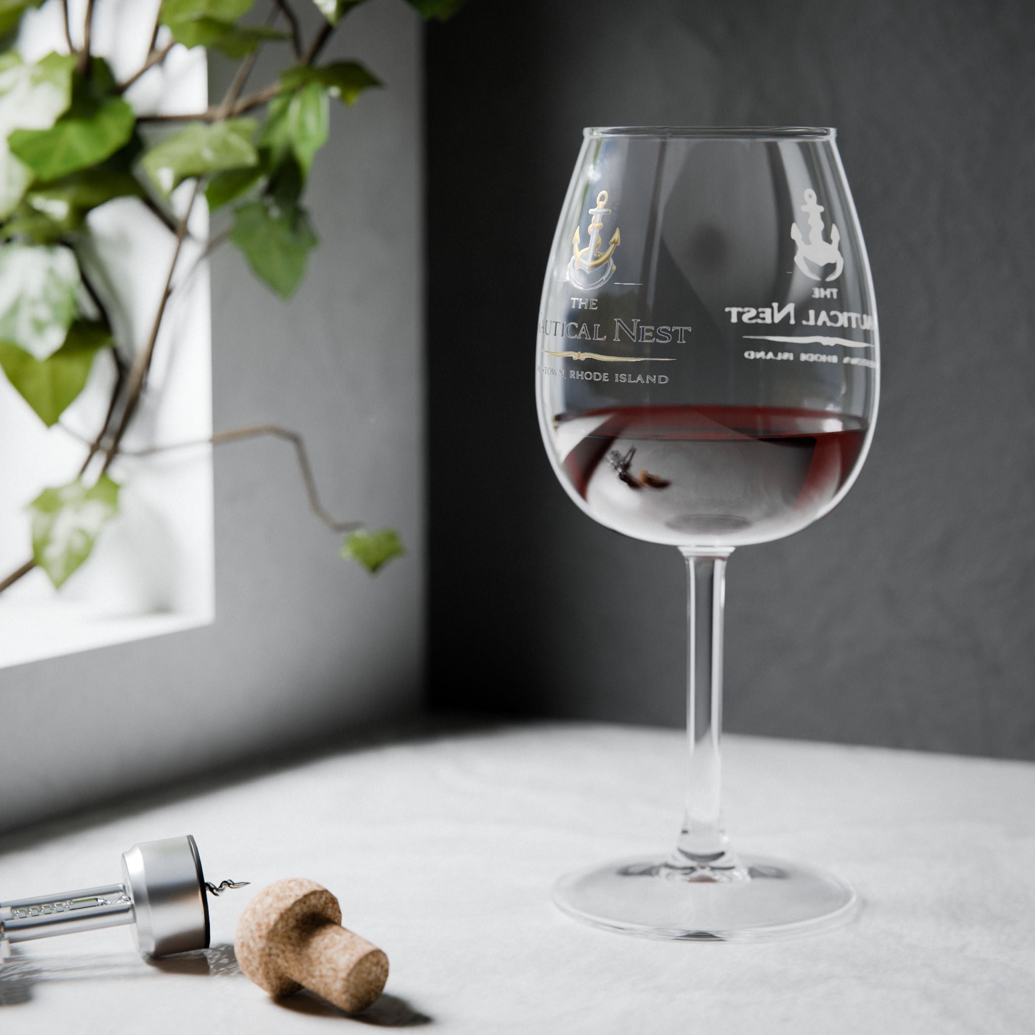 12oz Wine Glass — Nautical Anchor Logo Stemware