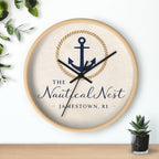 Nautical Nest Wall Clock — Anchored Coastal Decor (Jamestown, RI)