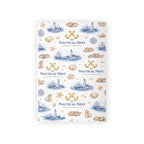Nautical Gift Wrap Roll — Lighthouse & Seashell Wrapping Paper