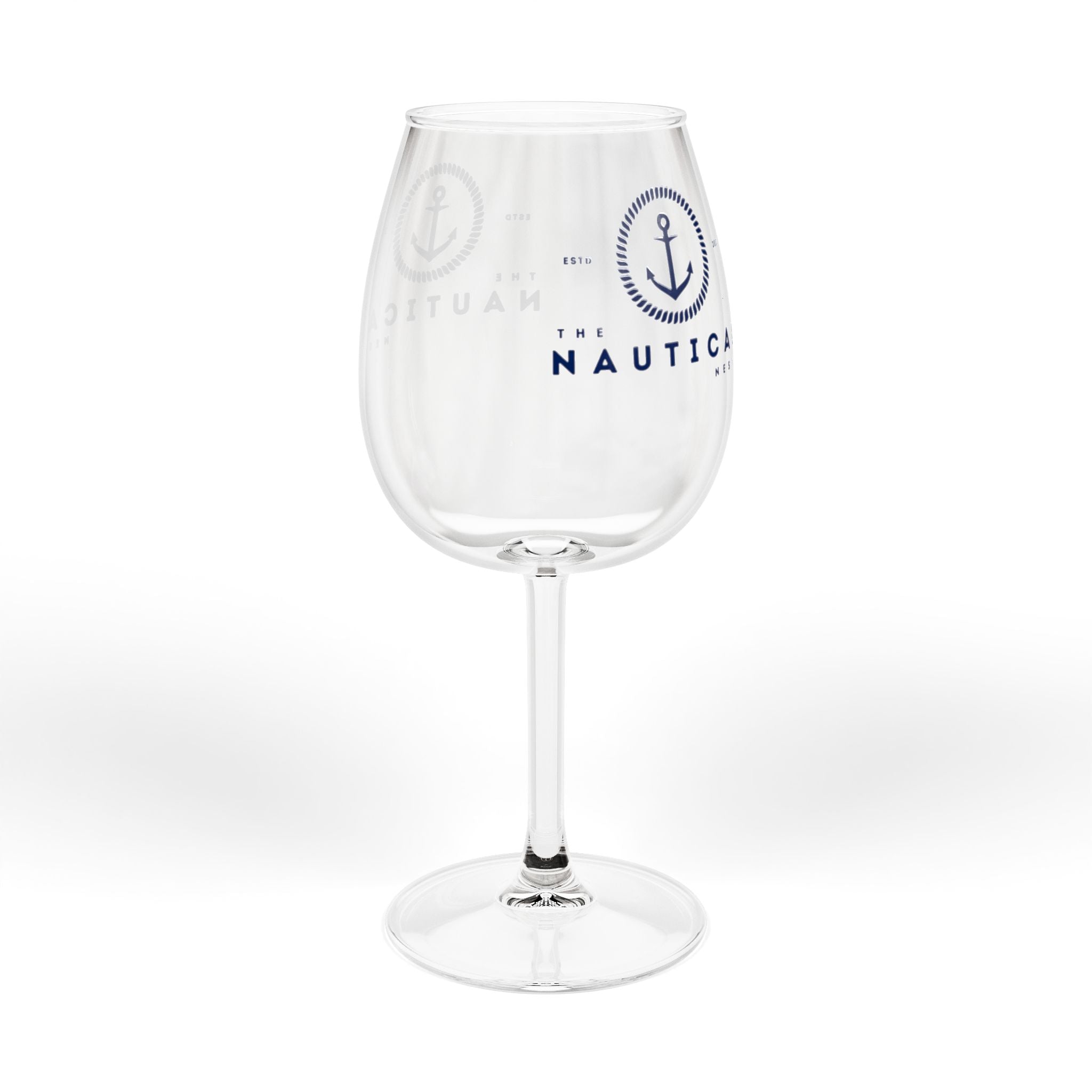 Nautical Anchor 12oz Wine Glass – Coastal-Themed Stemware