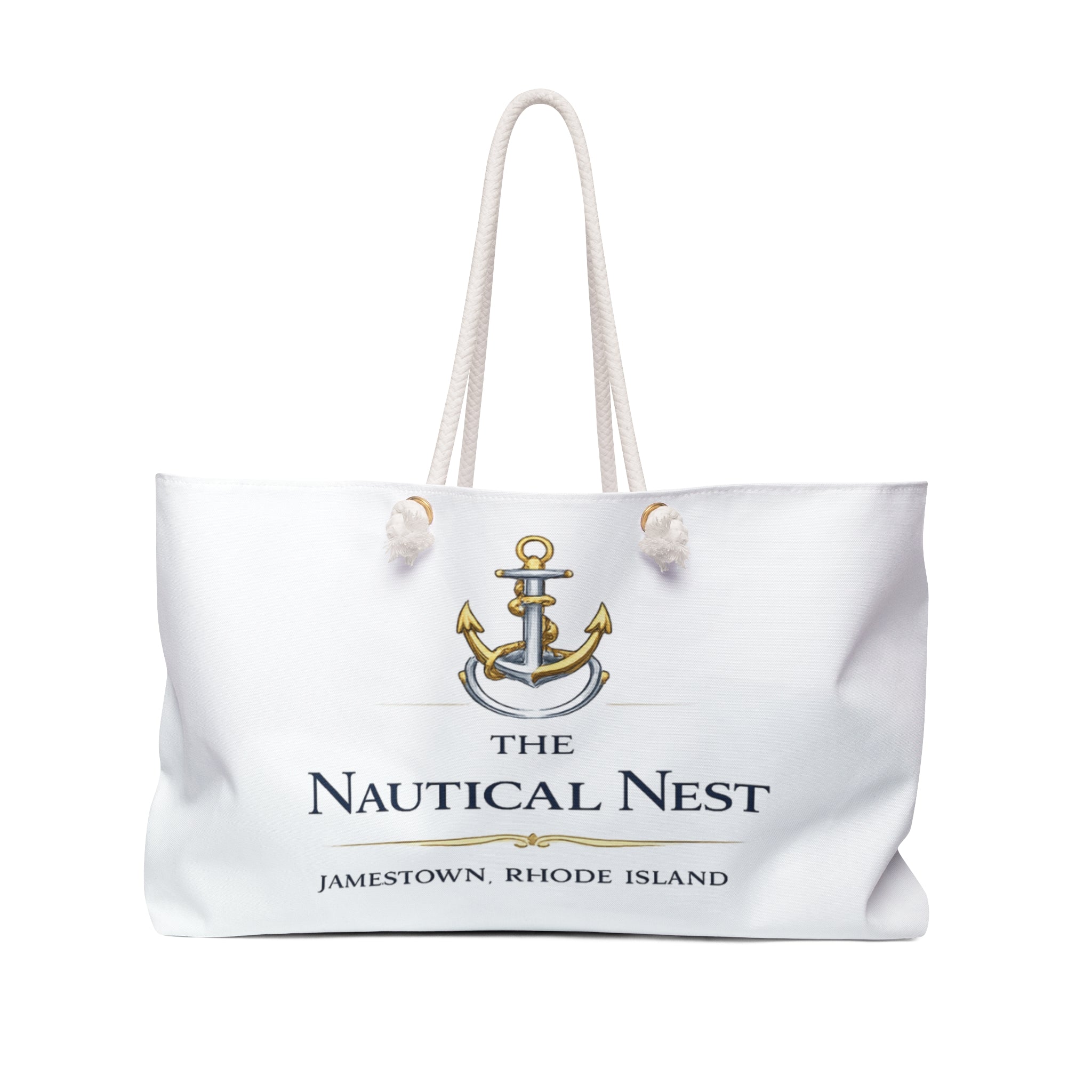 Nautical Nest Weekender Bag — Jamestown Rhode Island Anchor Tote