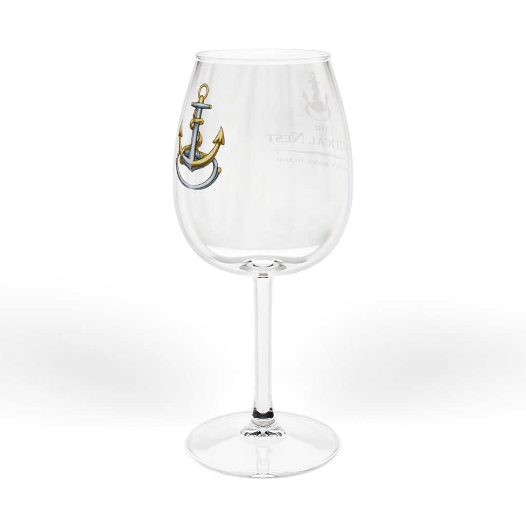 Nautical Anchor 12oz Wine Glass — Coastal Anchor Wine Goblet