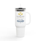 The Nautical Nest 40oz Insulated Travel Mug — Coastal Boat Lodge Logo Tumbler