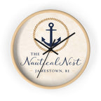 Nautical Nest Wall Clock — Anchored Coastal Decor (Jamestown, RI)