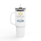 The Nautical Nest 40oz Insulated Travel Mug — Coastal Boat Lodge Logo Tumbler