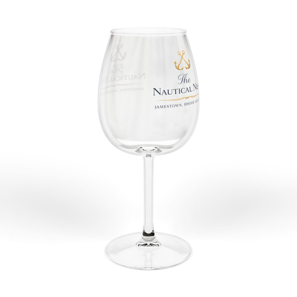 Nautical Wine Glass 12oz — The Nautical Nest Logo Stemmed Glass