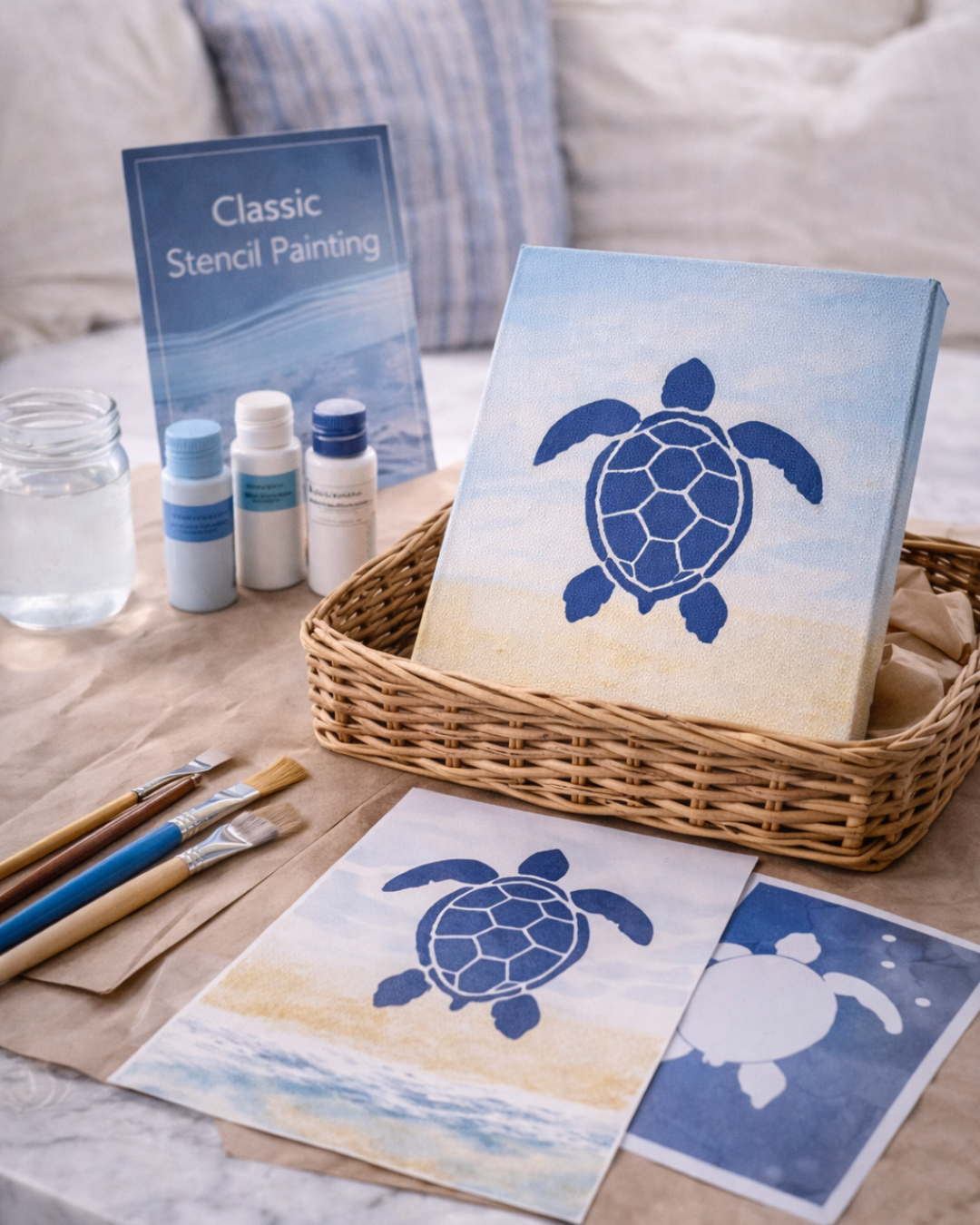 Coastal Stencil Painting Class | Creative Experience