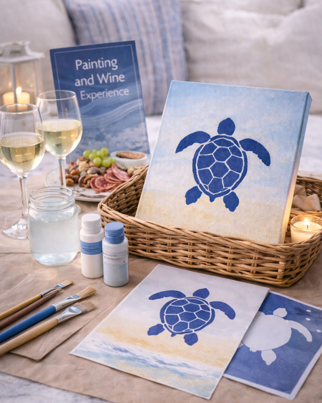 Coastal Stencil Painting Class | Creative Experience